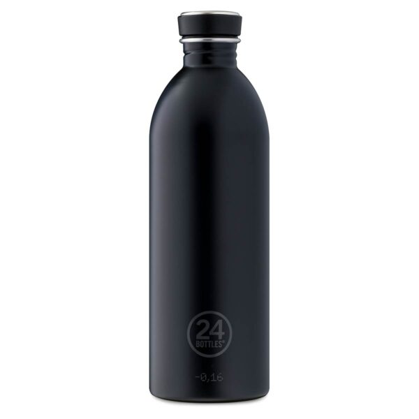 24Bottles Urban TUXEDO BLACK 1L - superleichte Designtrinkflasche aus Edelstahl SCHWARZ