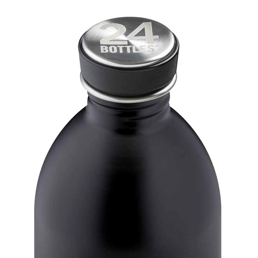 24Bottles Urban TUXEDO BLACK 1L - superleichte Designtrinkflasche aus Edelstahl SCHWARZ