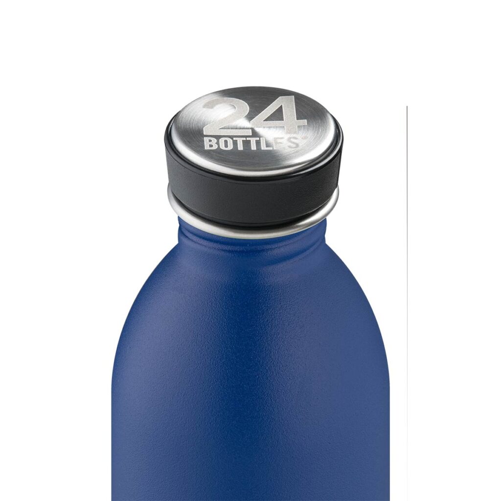 Trinkflasche Edelstahl 0,5 L in dunkelblau – URBAN Bottle Gold Blue von 24Bottles, ultraleicht, auslaufsicher & BPA-frei