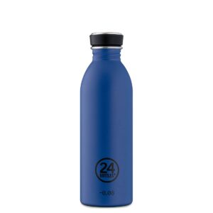 Trinkflasche Edelstahl 0,5 L in dunkelblau – URBAN Bottle Gold Blue von 24Bottles, ultraleicht, auslaufsicher & BPA-frei