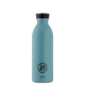 Trinkflasche Edelstahl 0,5 L in Hellblau – URBAN Bottle Powder Blue von 24Bottles, leicht, BPA-frei und auslaufsicher