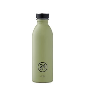 Trinkflasche aus Edelstahl 0,5 L in Salbei-Grün – 24Bottles Urban Bottle, leicht & BPA-frei