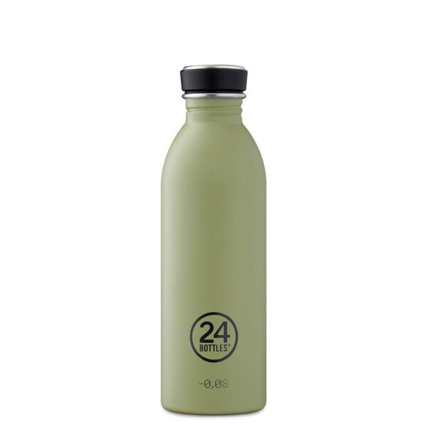 Trinkflasche aus Edelstahl 0,5 L in Salbei-Grün – 24Bottles Urban Bottle, leicht & BPA-frei