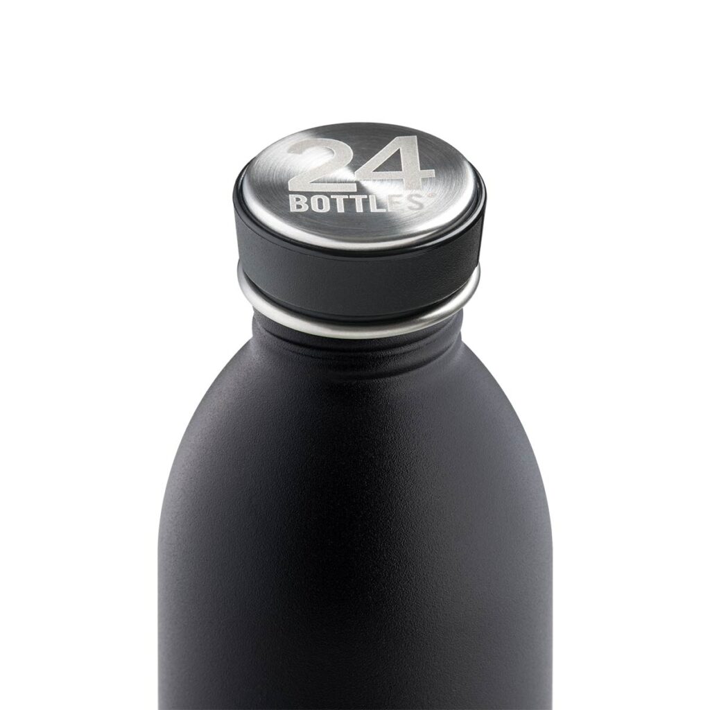 Trinkflasche Edelstahl 0,5 L in Schwarz – URBAN Bottle Tuxedo Black von 24Bottles, ultraleicht & auslaufsicher
