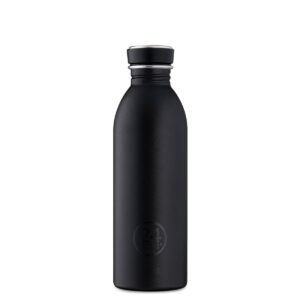 Trinkflasche Edelstahl 0,5 L in Schwarz – URBAN Bottle Tuxedo Black von 24Bottles, ultraleicht & auslaufsicher