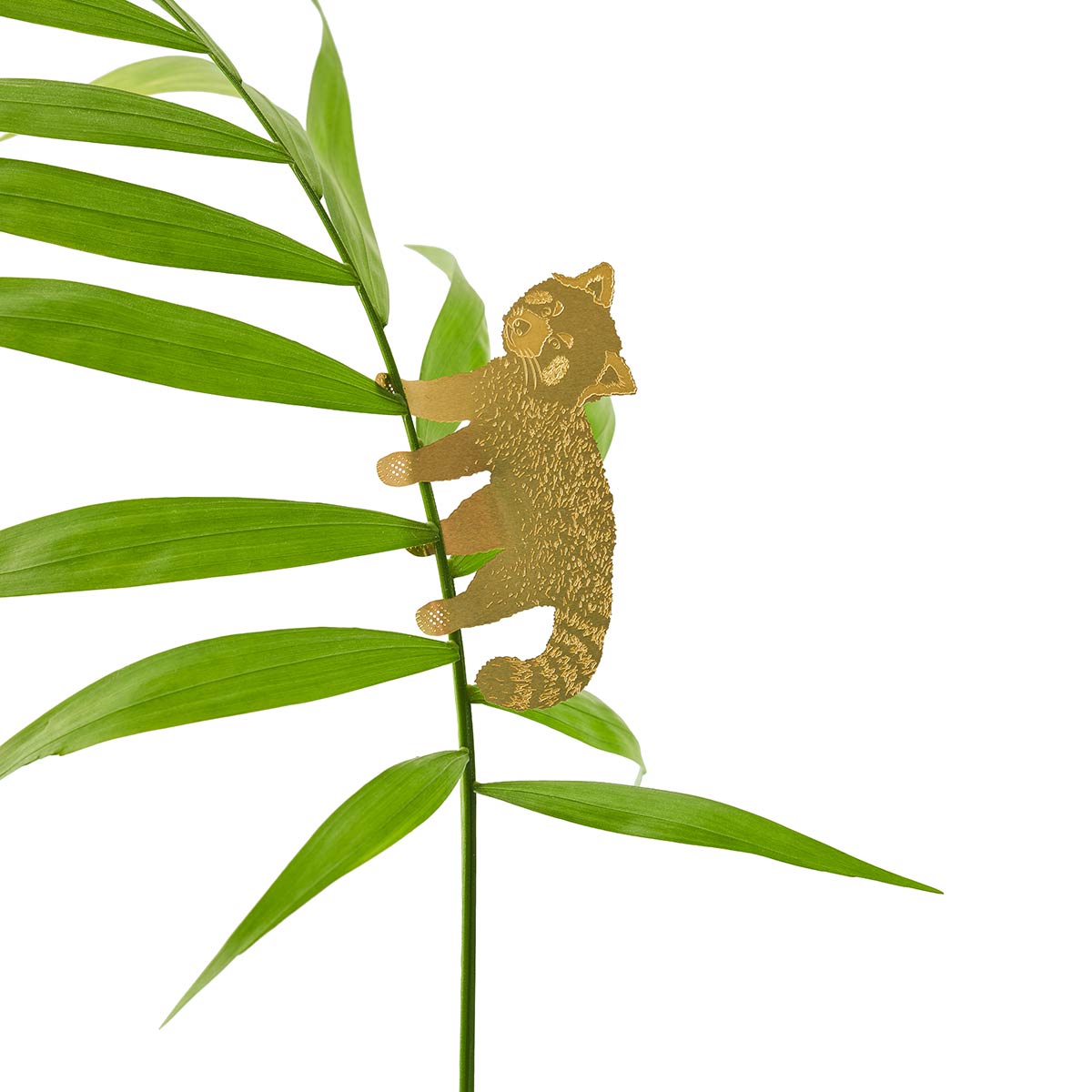 Plant Animal Roter Panda aus Messing als Pflanzenstecker – dekoratives Pflanzen-Accessoire zum Einhängen in Zimmerpflanzen, Design von Another Studio