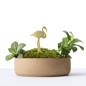 Plant Animal Flamingo – Pflanzenstecker aus Messing an Zimmerpflanze