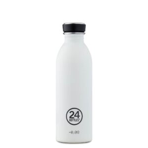 Trinkflasche Edelstahl 0,5 L – URBAN Bottle ICE WHITE von 24Bottles, reines Weiss, ultraleicht & BPA-frei.