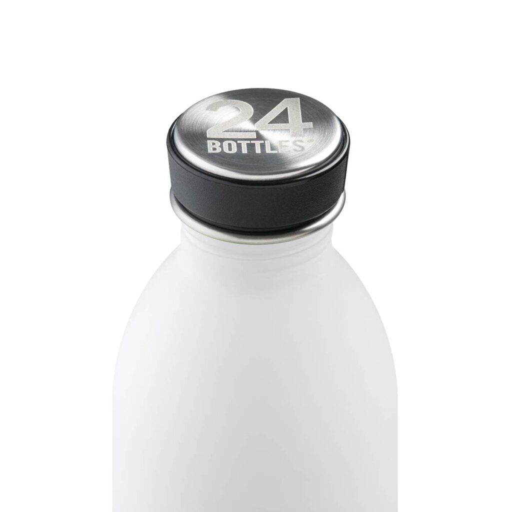 Trinkflasche Edelstahl 0,5 L – URBAN Bottle ICE WHITE von 24Bottles, reines Weiss, ultraleicht & BPA-frei.