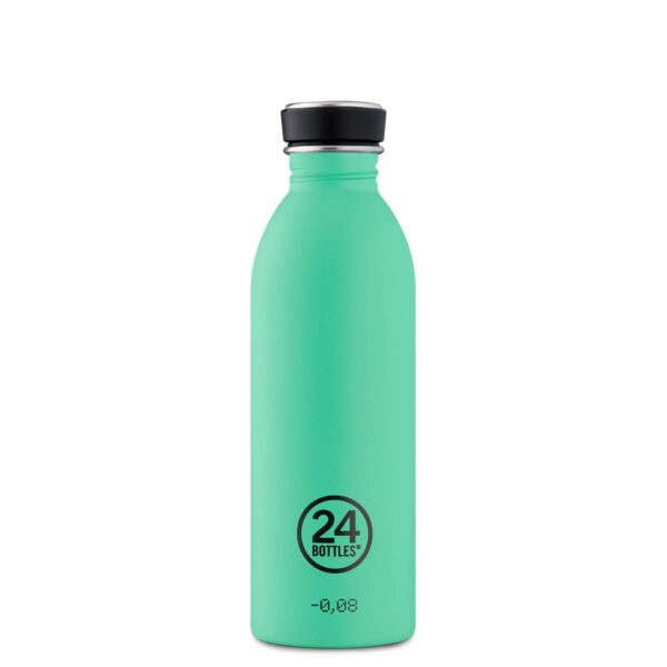 Edelstahl Trinkflasche 0,5L in belebendem Mintgrün – 24Bottles URBAN Bottle, ultraleicht, BPA-frei und auslaufsicher