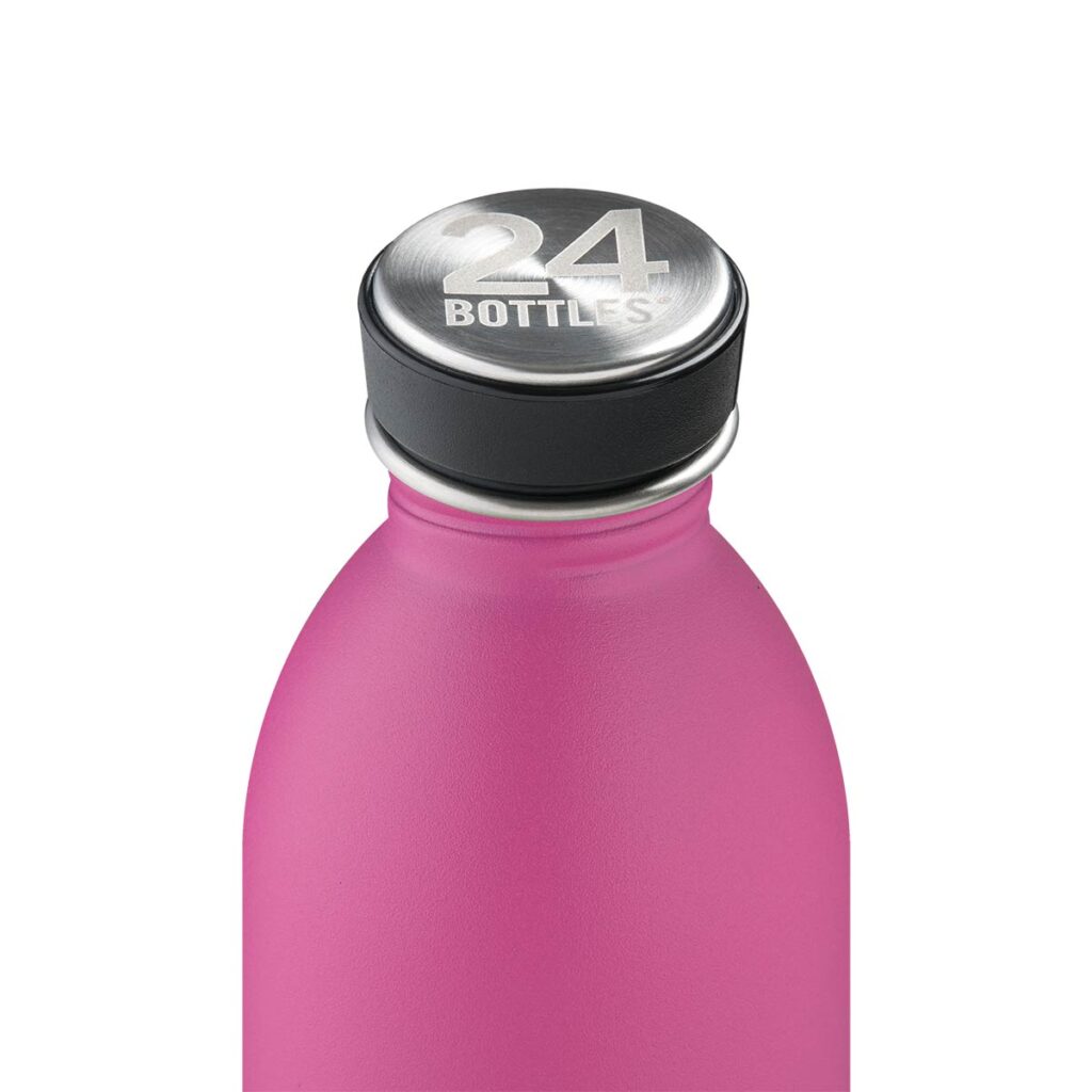 Edelstahl Trinkflasche 0,5L in poppigem Pink – 24Bottles URBAN Bottle, ultraleicht, BPA-frei und auslaufsicher