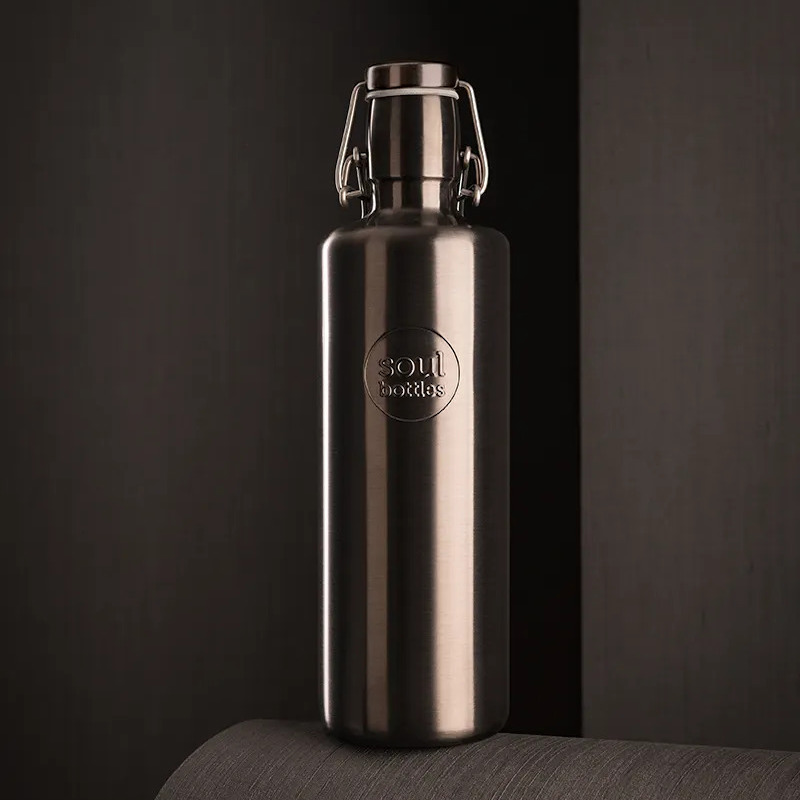 Soulbottle Steel Light Obsidian 1,2L – Edelstahl-Trinkflasche in Schwarz