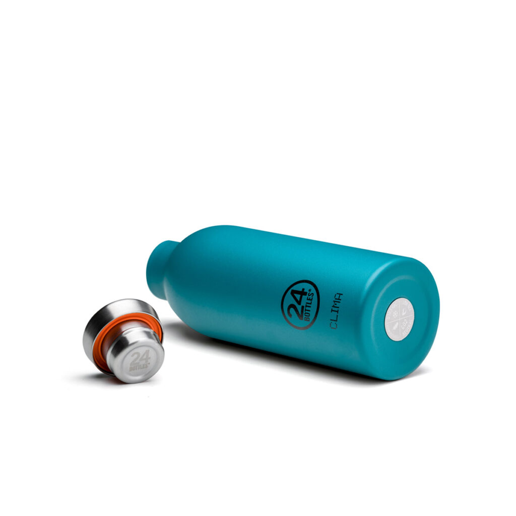 24Bottles CLIMA Isolierflasche ATLANTIC BAY – elegante, nachhaltige Trinkflasche aus Edelstahl mit edlem, rubustem Stone-Finish