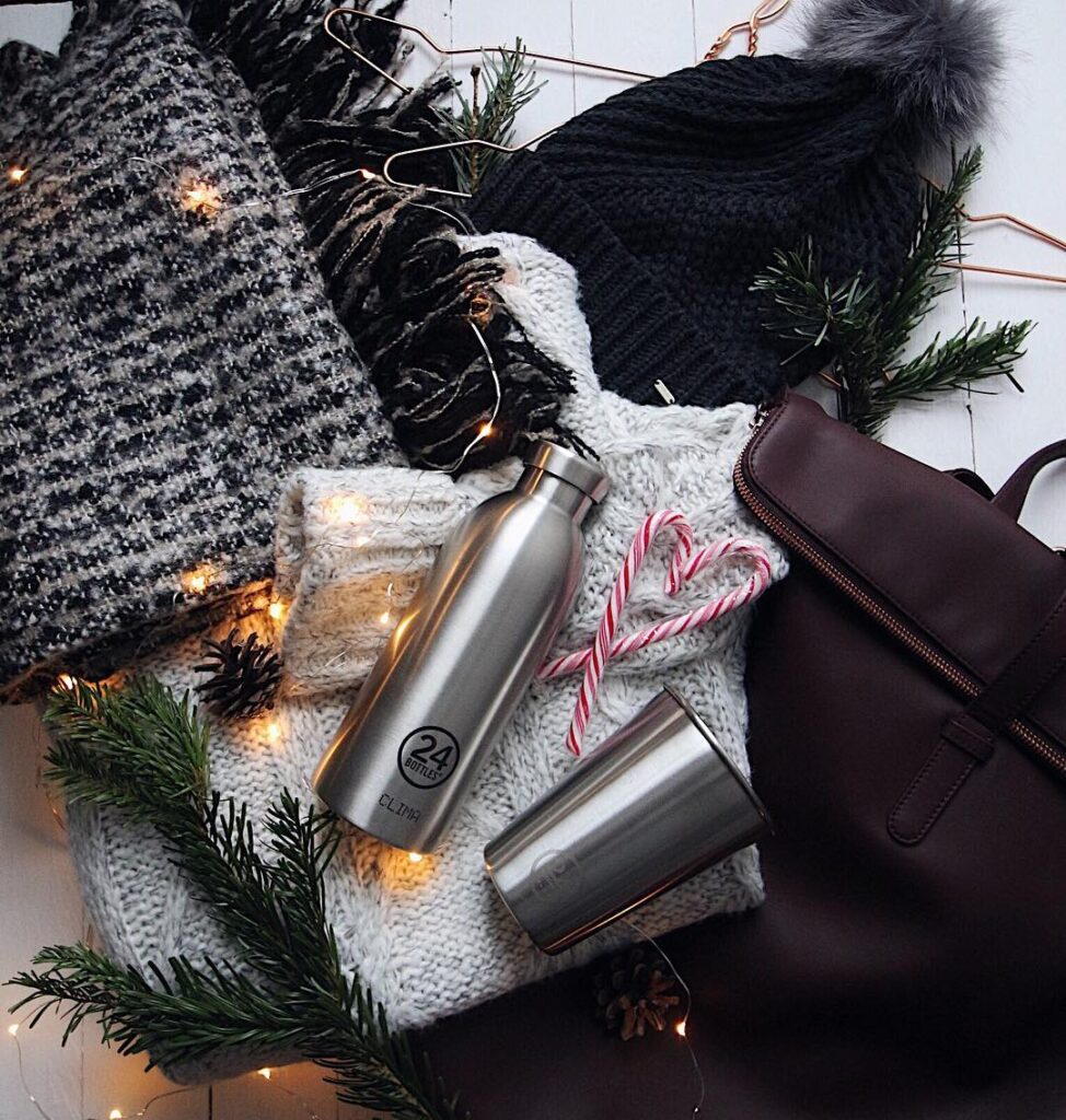 24Bottles CLIMA Isolierflasche BRUSHED STEEL – nachhaltige Thermoflasche aus Edelstahl mit gebürstetem Stahl-Finish - zeitlos und robust