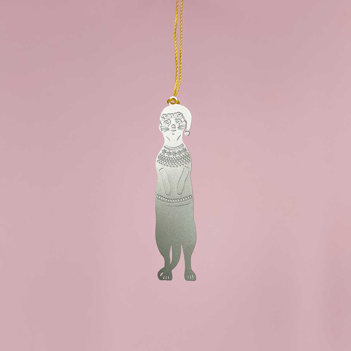 Another Studio Party Animal Erdmännchen - Design Weihnachtsdekoration aus Edelstahl - Weihnachtsbaumschmuck