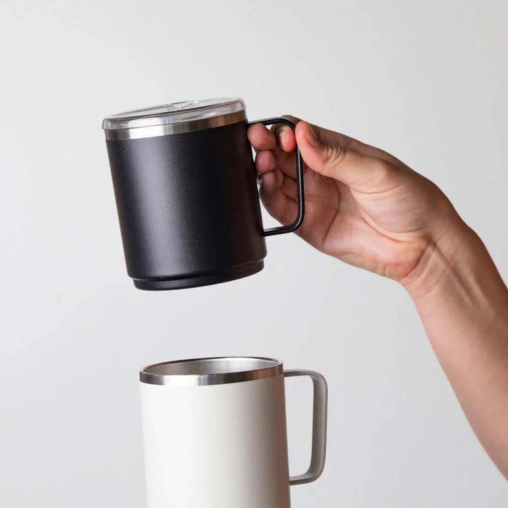 KeepCup Camp Mug BALCK & BONE - Thermobecher aus Edelstahl in schwarz und weiss