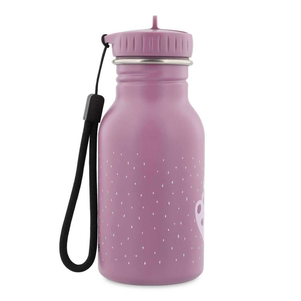 Trixie - kleine, robuste Trinkflasche aus Edelstahl für Kinder - auslaufsicher, BPA-frei und im schönen Pfau-Design Mrs. Peacock