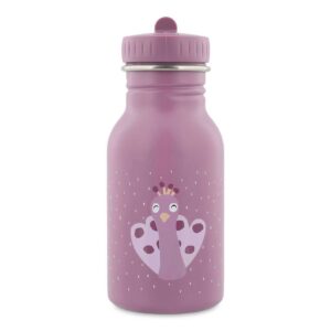 Trixie - kleine, robuste Trinkflasche aus Edelstahl für Kinder - auslaufsicher, BPA-frei und im schönen Pfau-Design Mrs. Peacock