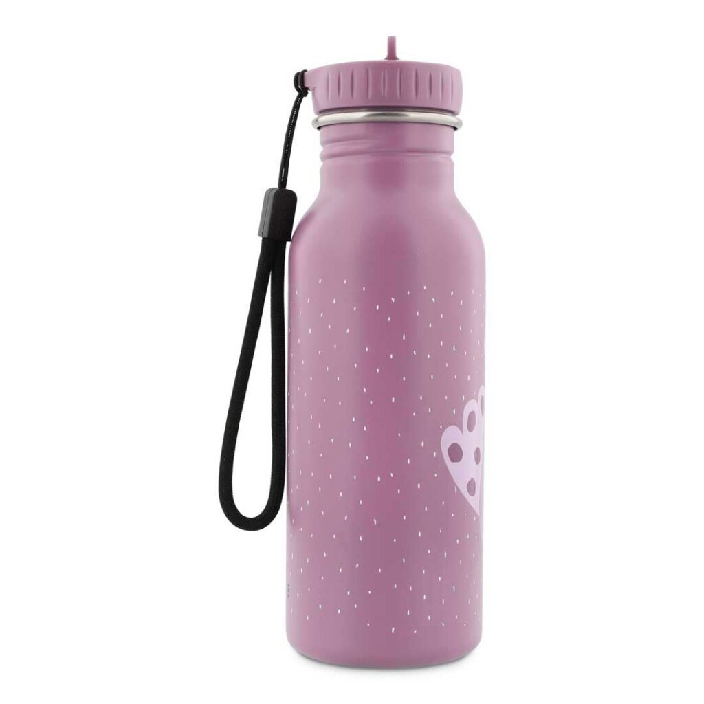 Trixie - robuste, große Trinkflasche aus Edelstahl für Kinder - auslaufsicher, BPA-frei und im schönen Pfau-Design Mrs. Peacock