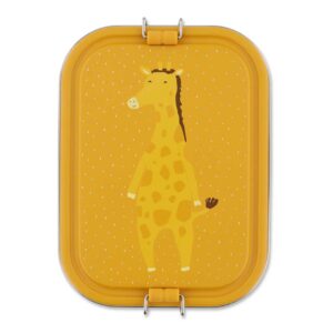 Trixie Brotdose für Kinder aus Edelstahl in gelb, nachhaltige Lunchbox mit Giraffenmotiv - Mr. Giraffe