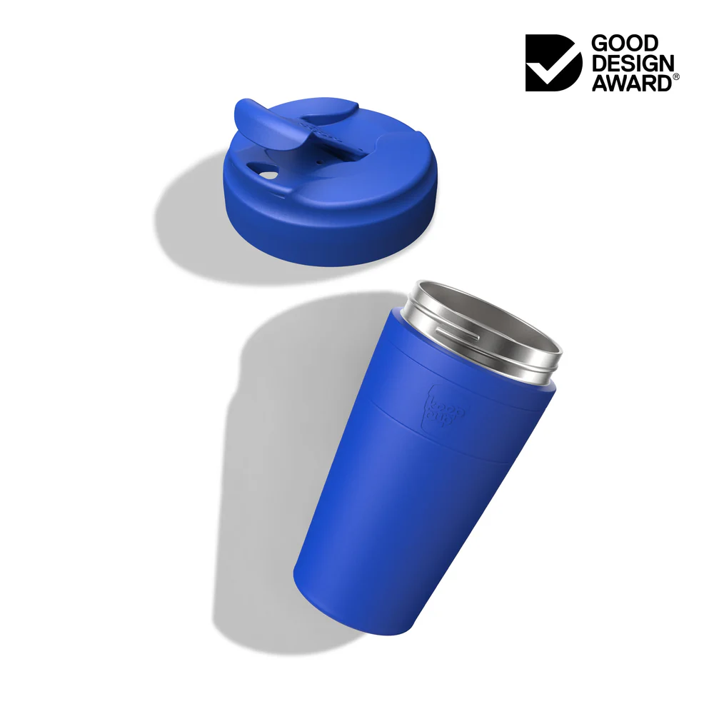 KeepCup Commuter Travel Mug - Thermobecher, Reisebecher, Kaffee-To-Go-Becher auslaufsicher in blau - electric blue, Größe L
