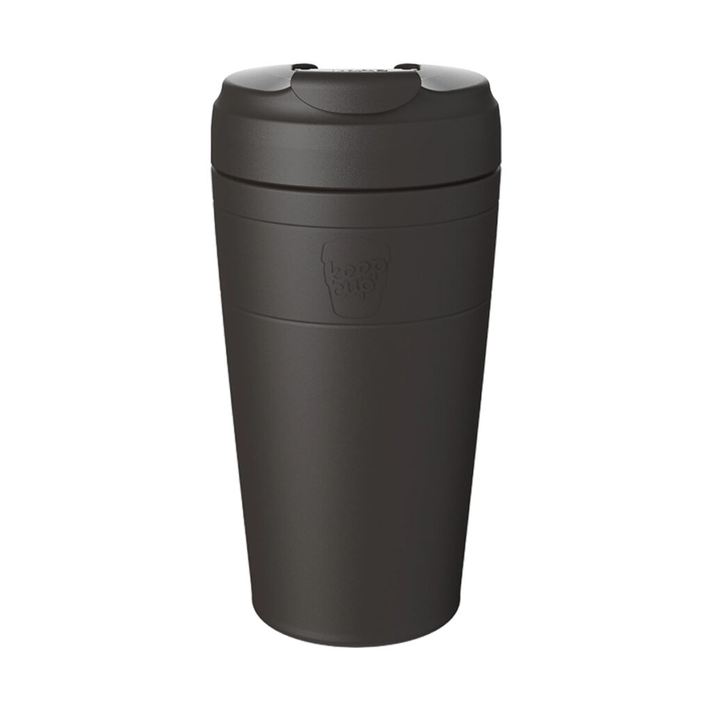 KeepCup Commuter Travel Mug - Thermobecher, Reisebecher, Kaffee-To-Go-Becher auslaufsicher in schwarz, Größe L