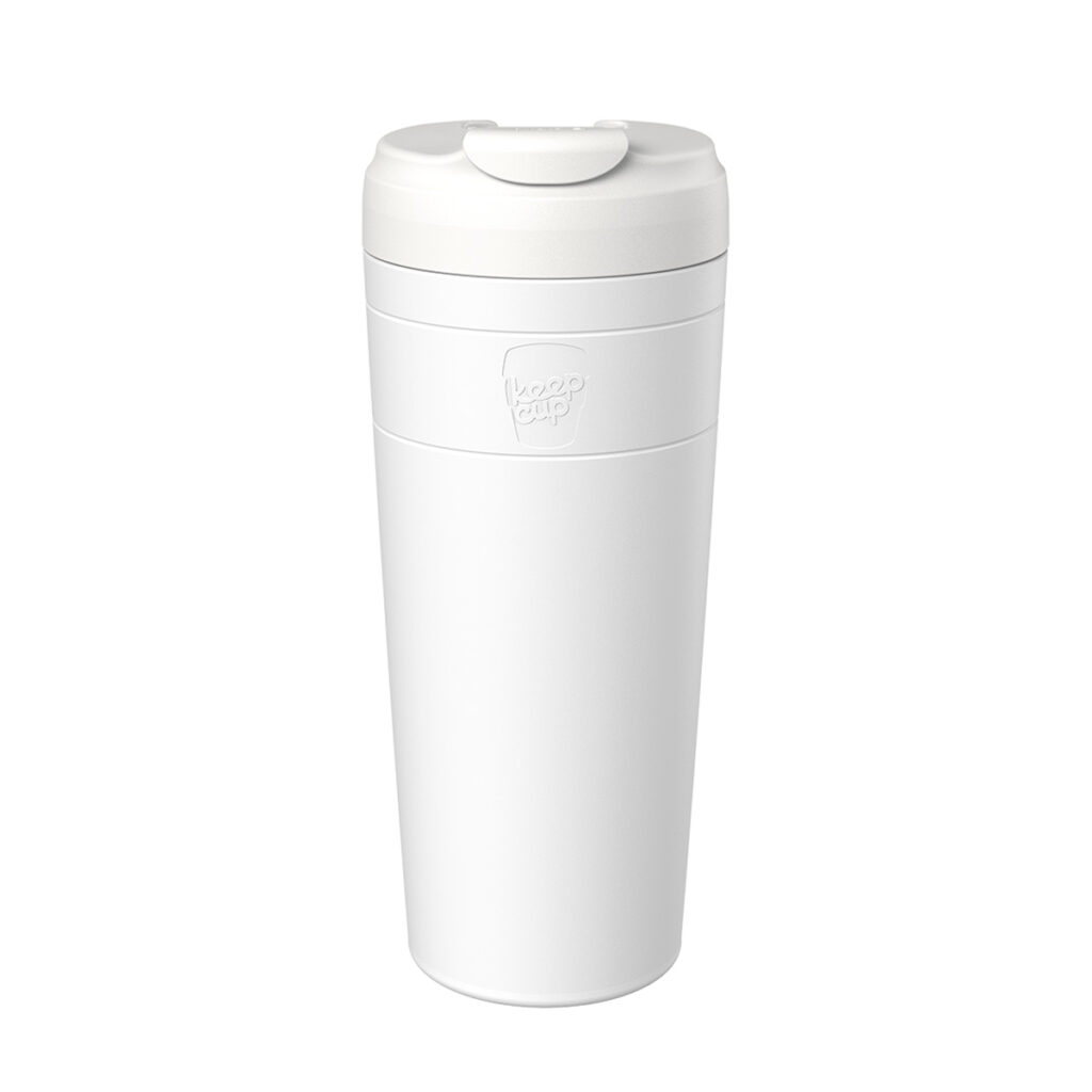 KeepCup Commuter Travel Mug XL - großer Thermobecher, Reisebecher, Kaffee-To-Go-Becher auslaufsicher in weiss - bone white, Größe XL