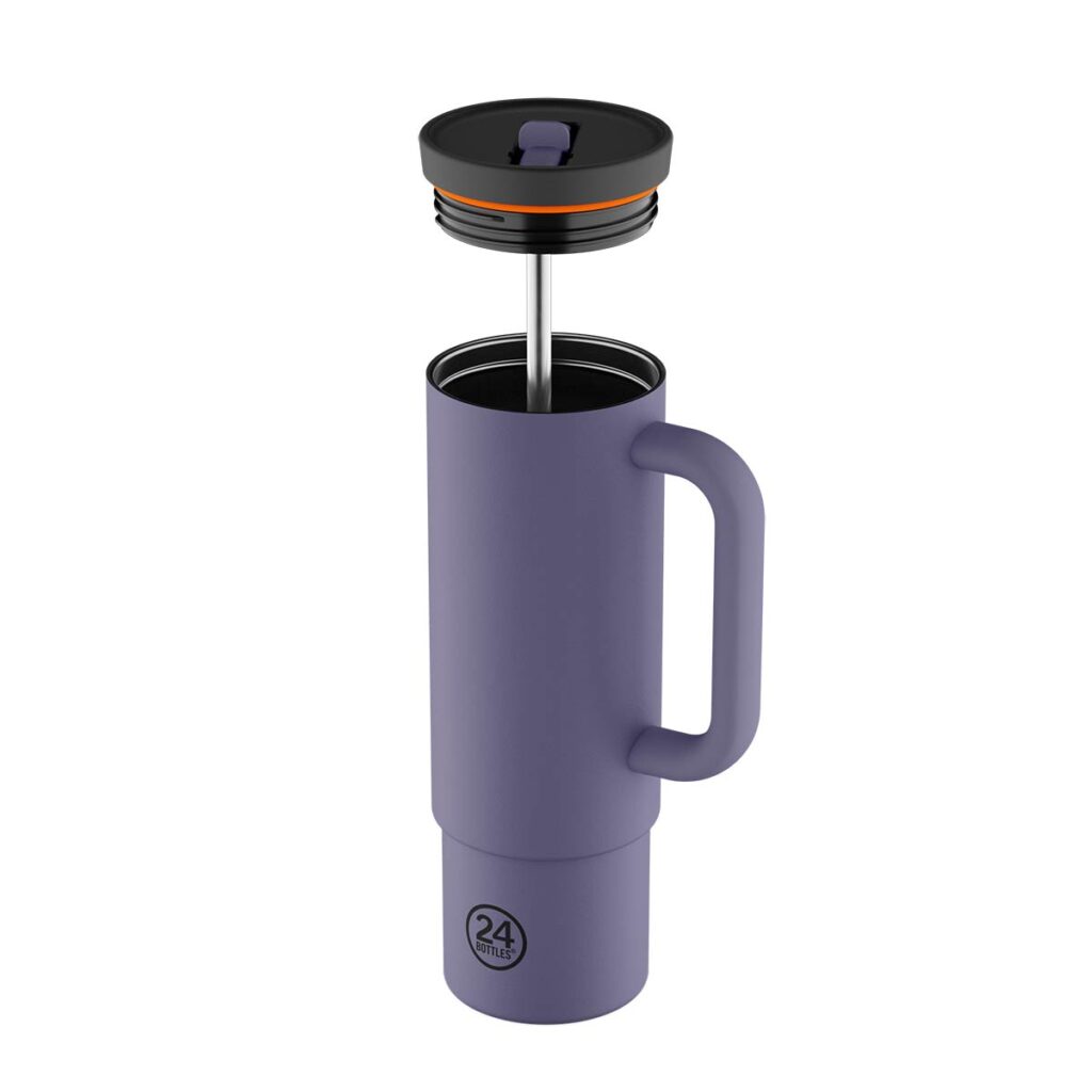 24Bottles Straw Cup DUSK 800ml ist ein Thermo Tumbler für unterwegs oder Büro - hält das Getränk bis 24 Stunden heiss oder kalt