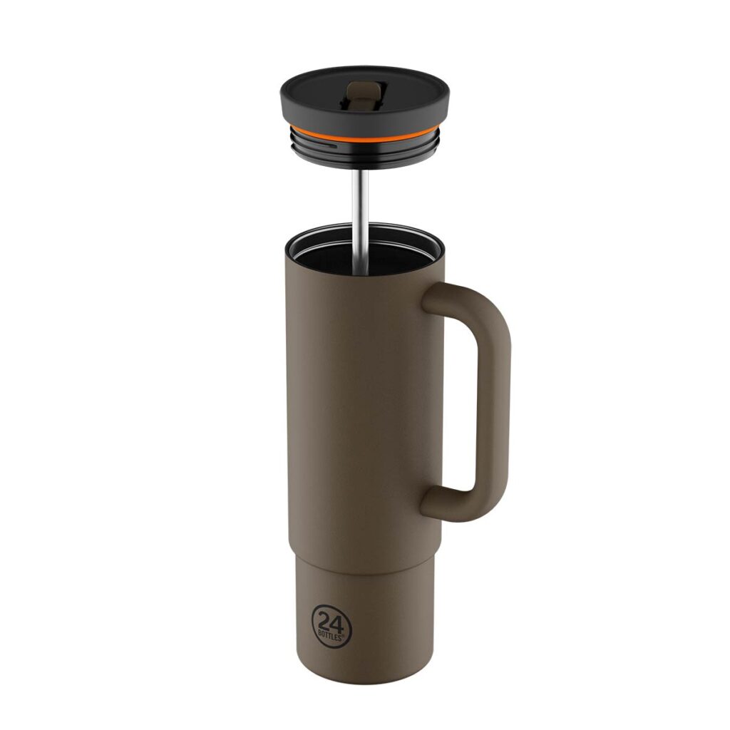 24Bottles Straw Cup MOCHA 800ml ist ein Thermo Tumbler für unterwegs oder Büro - hält das Getränk bis 24 Stunden heiss oder kalt